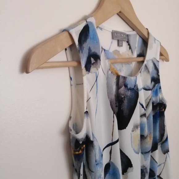 Laura Petites Abstract Floral Sleeveless Blouse - Picture 5 of 7